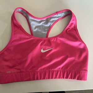 Nike Pink and White Sports Bra Racerback Design